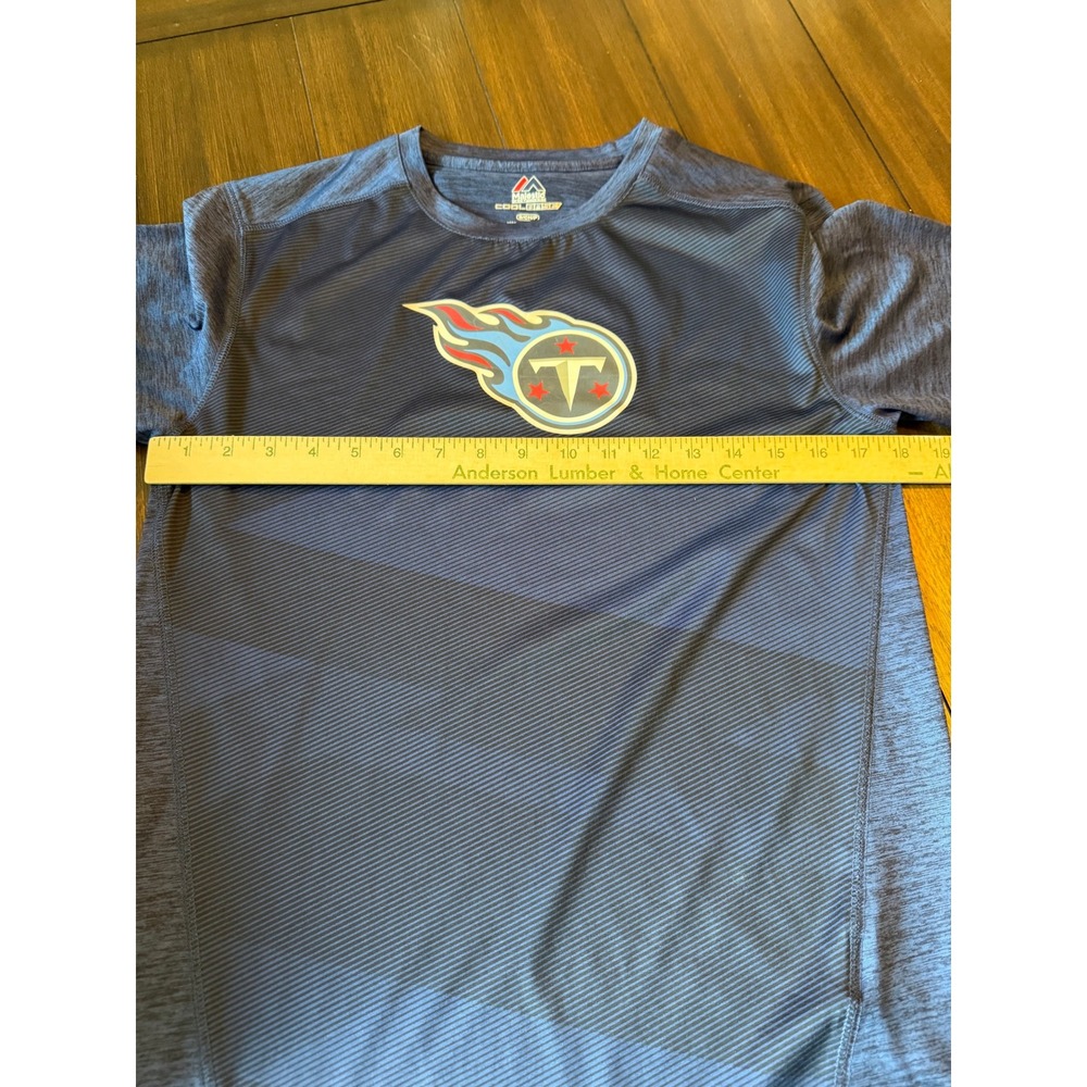Majestic Tennessee Titans Mens Small Navy Blue CoolBase NFL Logo T-Shirt - Picture 9 of 9